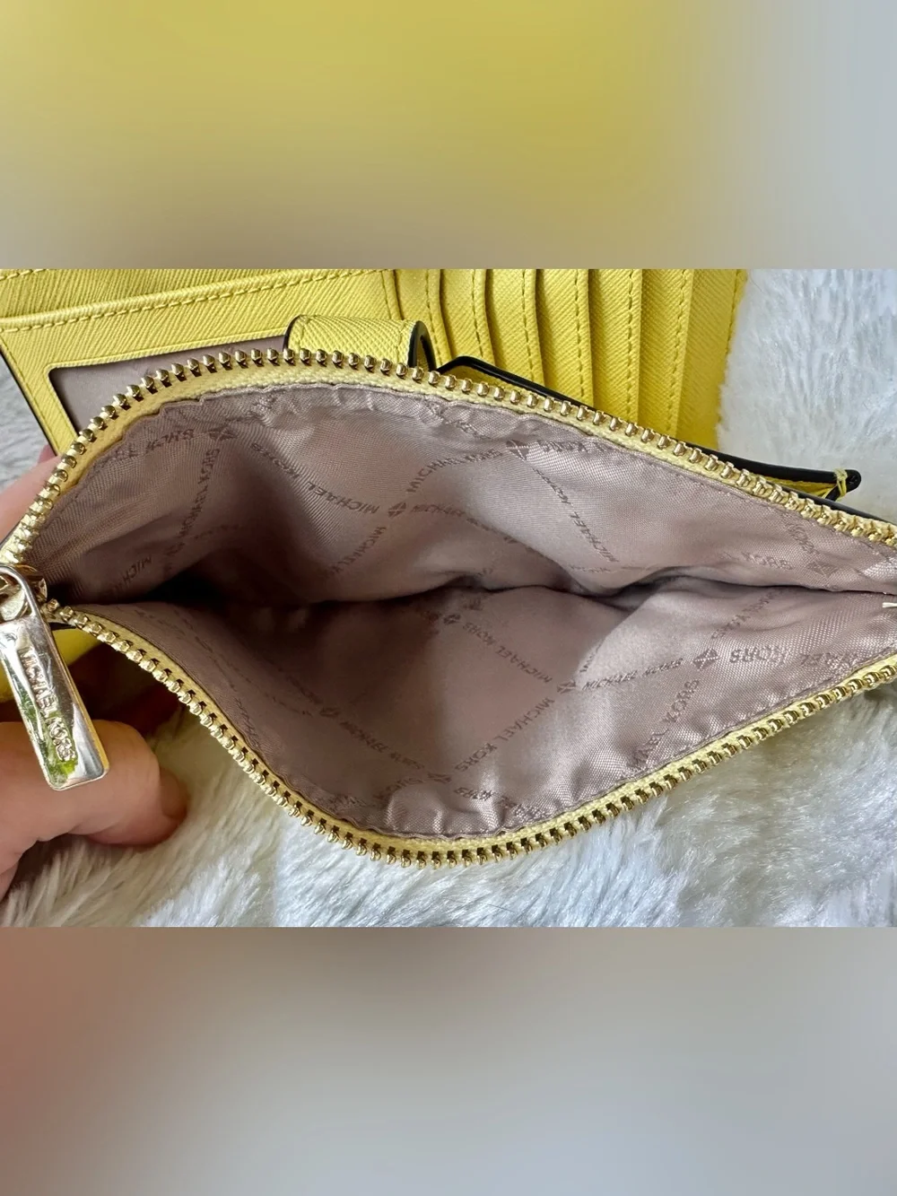 Michael Kors Lg. Jet Set Double Zip Saffiano Leather Wristlet/Clutch